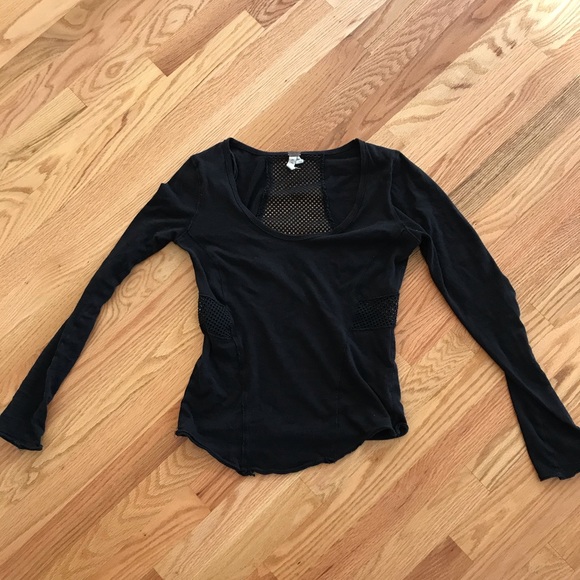Free People Tops - We the free free people black long sleeve mesh top